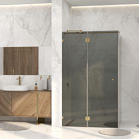 Душевой уголок WasserKRAFT Ems 76H07-TG 120x90, стекло тонированное, профиль золото глянцевое - фото 1