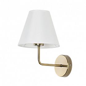 Бра Arte Lamp Elba A2581AP-1AB, арматура бронза, плафон ткань белая, 18х23 см - фото 1