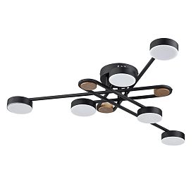 Потолочная люстра Arte Lamp Taygeta A2455PL-6BK, арматура черная, плафон пластик белый - фото 1
