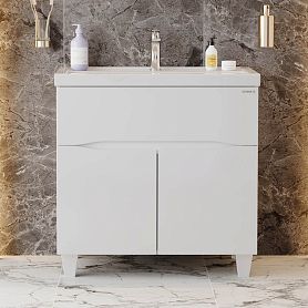 Тумба под раковину Оника Стрим 80, напольная, цвет белый - фото 1