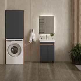 Мебель для ванной Оника Милтон Квадро 55, напольная, цвет серый / дуб сонома - фото 1