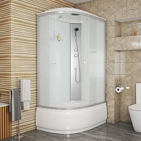 Душевая кабина Niagara Eco NG-7310-14 R 120х80, правая, стекло матовое, профиль серебро, с крышей - фото 1