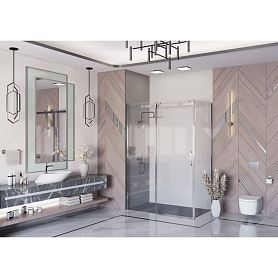 Душевой уголок Ambassador Benefit 19021104HX-120HX 150х120, стекло прозрачное, профиль хром - фото 1