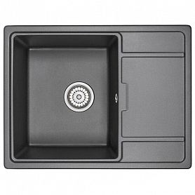 Кухонная мойка Granula GR-6503 BL 65x50, с крылом, цвет черный - фото 1
