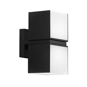 Уличный настенный светильник Arte Lamp Belgrade A5193AL-2BK, арматура черная, плафон пластик белый - фото 1
