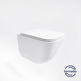 Унитаз Vincea Demi VT1-55T подвесной, безободковый, смыв Торнадо, с сиденьем микролифт, цвет белый - фото 1