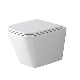 Унитаз Grossman Tornado GR-4479 SQ подвесной, безободковый, смыв Торнадо, с сиденьем микролифт, цвет белый глянцевый - фото 1