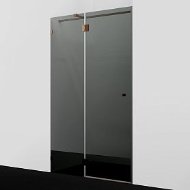 Душевая дверь WasserKRAFT Paar 88H05-TG 120x200, стекло тонированное, профиль розовое золото - фото 1