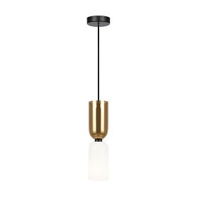Подвесной светильник Maytoni Memory MOD177PL-01G, арматура черная, профиль стекло белое / золотое - фото 1