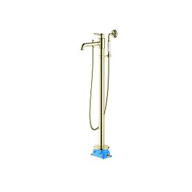 Смеситель Акватек Классик AQ1545PG для ванны с душем, напольный, цвет Полир. золото - фото 1