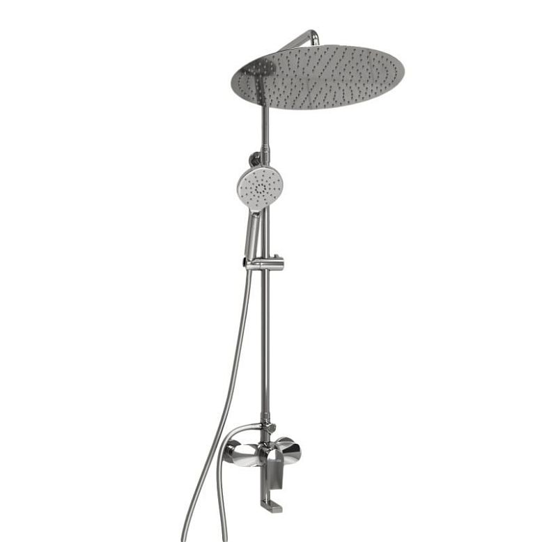 Душевая стойка WasserKRAFT A166.117.127.087.CH, с верхним душем, смесителем, цвет хром