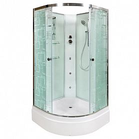 Душевая кабина Deto ЕМ2710 N 100x100, стекло матовое с узором, профиль хром глянцевый, с гидромассажем, без крыши - фото 1