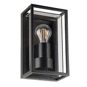Уличный настенный светильник Arte Lamp Marfik A2322AL-1BK, арматура черный, плафон пластик прозрачный - фото 1