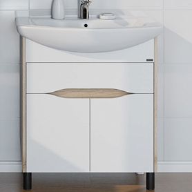 Тумба под раковину Санта Сатурн 70, напольная, с ящиком, цвет белый / дуб австрийский - фото 1