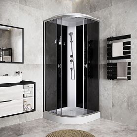 Душевая кабина Niagara Eco E100/13/TN 100х100, стекло тонированное, профиль хром матовый, с крышей - фото 1