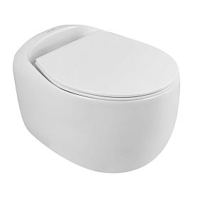Унитаз Art & Max Forli AM020CHR/SC подвесной, безободковый, с сиденьем микролифт, цвет белый - фото 1