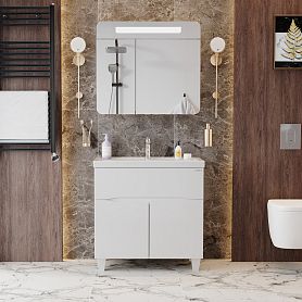 Мебель для ванной Оника Стрим 80, напольная, цвет белый - фото 1