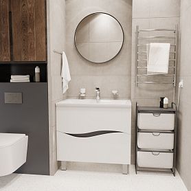 Мебель для ванной Mixline Лайф 80, с 2 ящиками, цвет белый - фото 1