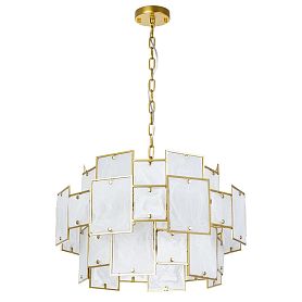 Подвесная люстра Arte Lamp Theemin A4068LM-12SG, арматура матовое золото, плафон стекло белое - фото 1