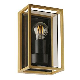 Уличный настенный светильник Arte Lamp Marfik A2322AL-1GO, арматура золото, плафон пластик прозрачный - фото 1