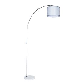Торшер Arte Lamp Paolo A4060PN-1CC, арматура хром, плафон ткань серая - фото 1