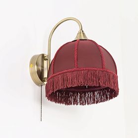 Бра Citilux Базель CL407313, арматура бронза, плафоны текстиль красный - фото 1