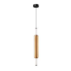 Подвесной светильник Arte Lamp Rigla A6840SP-12AM, арматура черная, плафон стекло янтарное - фото 1
