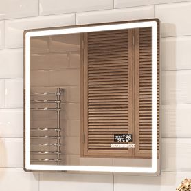 Зеркало Vigo Geometry Media Voice 70x70, с подсветкой, функцией антизапотевания, Bluetooth, часами и голосовым управлением - фото 1