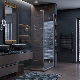Душевой уголок Ambassador Diamond 12011105 R 90x90, правый, стекло прозрачное, профиль хром глянцевый - фото 1