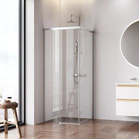 Душевой уголок AM.PM X-joy W94G-403-8080-МТ1К 80x80, стекло прозрачное, профиль хром матовый - фото 1