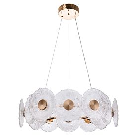 Подвесная люстра Arte Lamp Cherish A2097LM-90GO, арматура золото, плафон стекло прозрачное - фото 1