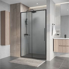 Душевая дверь Niagara Nova NG-34-L11CHGR 110x195, левая, стекло шиншилла, профиль графит - фото 1