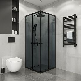 Душевой уголок Niagara Eco NG-1008-14QT 80х80, стекло тонированное, профиль черный матовый - фото 1