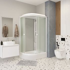 Душевая кабина Niagara Promo P100/70/26R/MT 100х70, правая, стекло матовое, профиль белый, с крышей  - фото 1