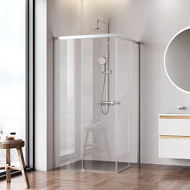Душевой уголок AM.PM X-joy W94G-403-100100-MТ1К 100x100, стекло прозрачное, профиль хром матовый - фото 1