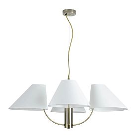 Подвесная люстра Arte Lamp Rondo A4086LM-4AB, арматура античная бронза, плафон ткань белая - фото 1