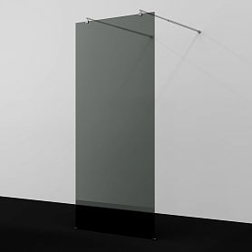 Душевая перегородка WasserKRAFT Vechte 60W44-TG 100x200, стекло тонированное, профиль графит - фото 1