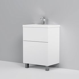 Тумба под раковину AM.PM Gem 60 напольная, 2 ящика, цвет белый глянец - фото 1