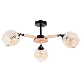 Потолочная люстра Arte Lamp Branson A4370PL-3BR, арматура коричневая, плафон стекло янтарное - фото 1