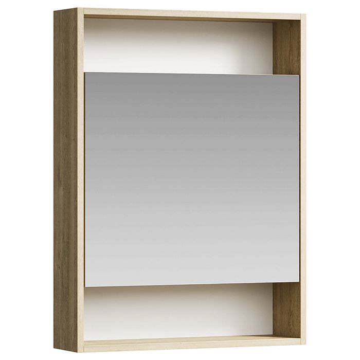 Шкаф-зеркало Aqwella City 60, цвет дуб балтийский / белый