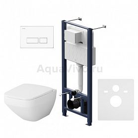 Комплект AM.PM IS47001.50A1700 унитаза Inspire 2.0 FlashClean с сиденьем микролифт и инсталляции c белой кнопкой - фото 1