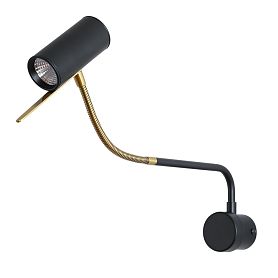Бра Arte Lamp Sulafat A2423AP-5PB, арматура черный, плафон пластик прозрачный - фото 1