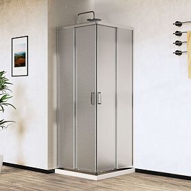 Душевой уголок Vincea City VSS-5CT 100x80, стекло текстурное, профиль хром - фото 1
