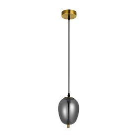 Подвесной светильник Arte Lamp Freddie A2232SP-1PB, арматура полированная медь, плафон стекло дымчатое - фото 1