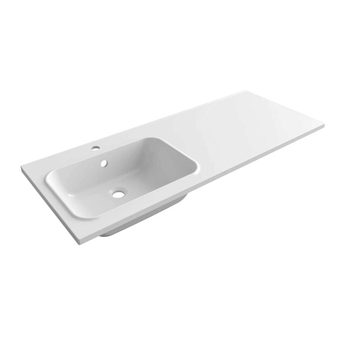 Раковина Mixline Билл 120x48, левая, с переливом, цвет белый