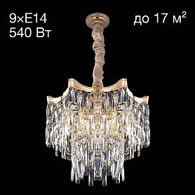 Подвесная люстра Citilux Моника CL308252, арматура золото, плафоны хрусталь прозрачный - фото 1