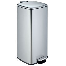 Ведро для мусора Weltwasser BERG MT 30L, нажимной механизм, крышка Soft Close, 30 литров, цвет матовая сталь - фото 1