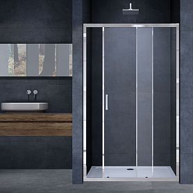 Душевая дверь Vincea Alpha VDS-3AL 140x190, стекло прозрачное, профиль хром - фото 1