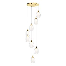 Подвесной светильник Maytoni Aura MOD016PL-08BS1, арматура латунь, плафон стекло прозрачное / белое - фото 1