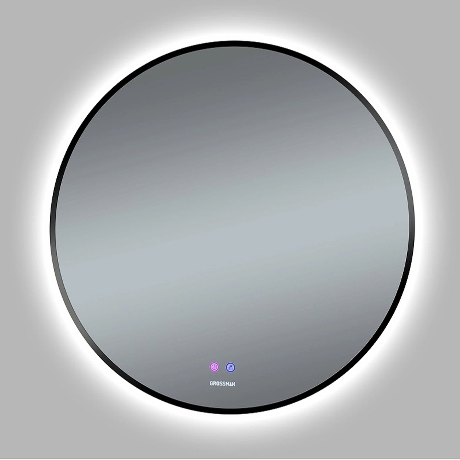 Зеркало Grossman Cosmo Norma Black 80x80, с подсветкой, диммером и функцией антизапотевания, цвет черный - фото 1